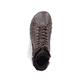 Dunkelbraune Rieker Damen Schnürstiefel 57512-25 mit einem Reißverschluss. Schuh von oben.