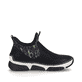 Urbanschwarze Rieker Damen Slipper 45957-00 mit einer schockabsorbierenden Sohle. Schuh Innenseite
