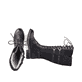Schwarze Rieker Damen Hochschaftstiefel 94732-00 mit einem Reißverschluss. Schuh von oben, liegend.