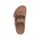 Braune Rieker Herren Pantoletten 21190-26 mit einem Schnallen sowie Extraweite H. Schuh von oben.