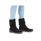 Graphitschwarze Rieker Damen Kurzstiefel 73560-00 mit einer robusten Profilsohle. Schuh Innenseite
