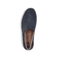 Blaue Rieker Herren Slipper B5285-14 mit einem Gummizug sowie Komfortweite G 1/2. Schuh von oben.
