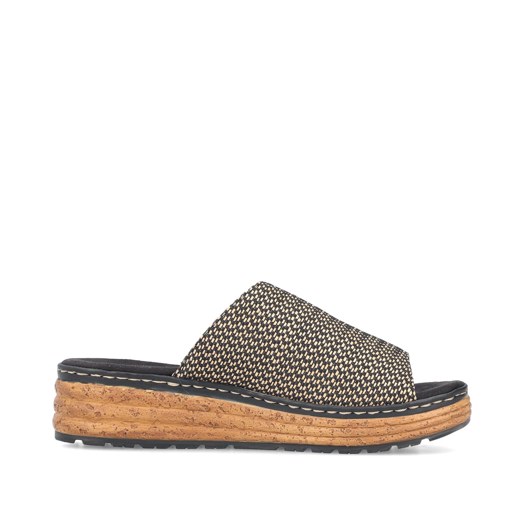 Mehrfarbige Rieker Damen Pantoletten 62768-90 mit der Extraweite H. Schuh Innenseite.