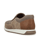 Beige Rieker Herren Slipper 11954-64 mit einem Gummizug sowie Komfortweite G 1/2. Schuh von hinten.