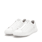 Weiße Rieker Herren Sneaker Low U1100-80 mit Schnürung sowie flexibler Sohle. Schuhpaar seitlich schräg.