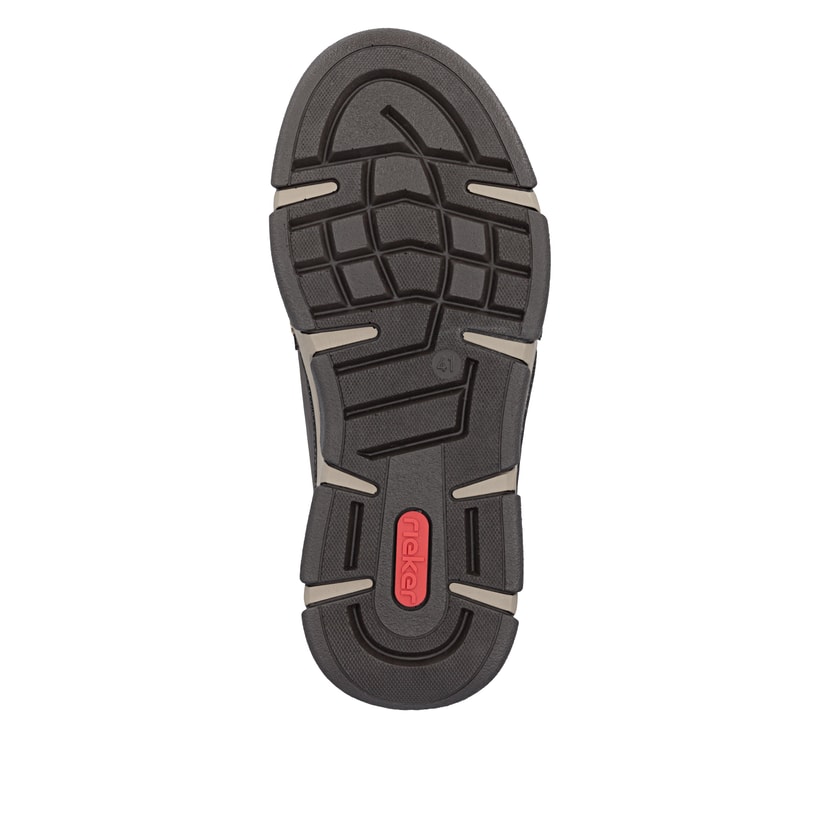 Dunkelbraune Rieker Herren Slipper 15950-25 mit Gummizug sowie der Extraweite H. Schuh Laufsohle.