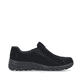 Tiefschwarze Rieker Damen Slipper L7171-00 mit einer schockabsorbierenden Sohle. Schuh von hinten