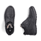 Schwarze Rieker Herren Kurzstiefel 03680-00 aus Glattleder. Schuh von oben, liegend.
