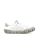 Weiße Rieker Damen Slipper L0355-80 mit einem Reißverschluss. Schuh Innenseite.