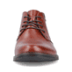 
Fuchsbraune Rieker Herren Schnürschuhe 10301-24 mit Schnürung sowie einer Profilsohle. Schuh von vorne.