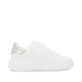 Weiße Rieker Damen Sneaker Low W2303-80 mit einer Schnürung. Schuh Innenseite.