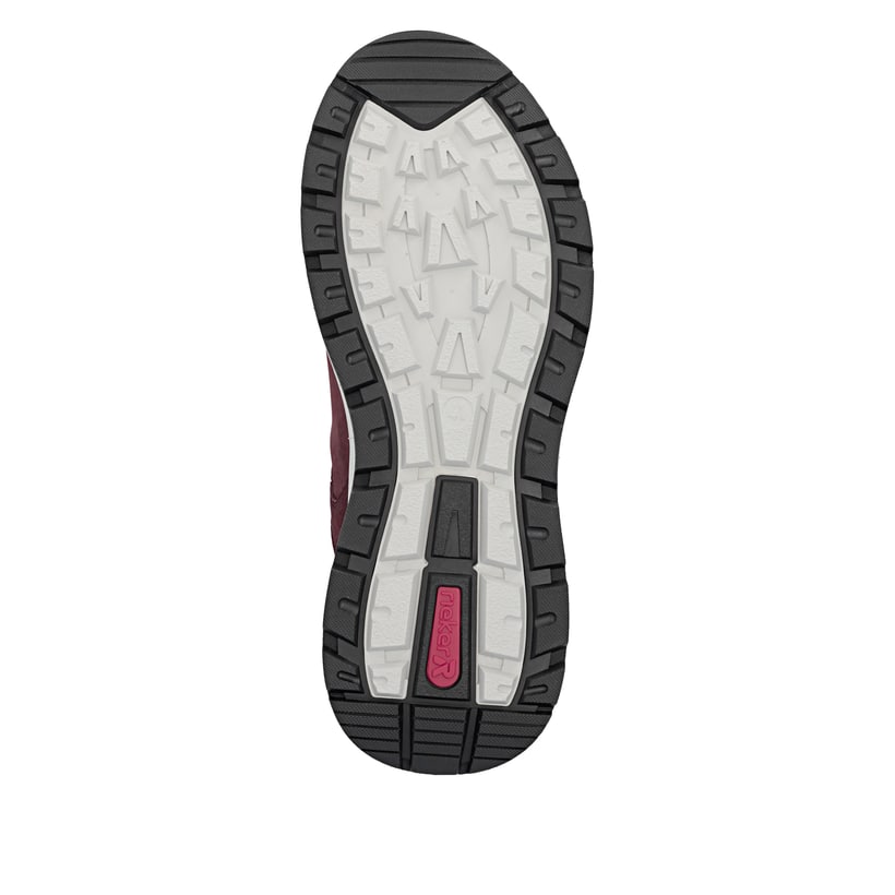 Baskets basses Rieker rouges pour hommes 06103-35 avec membrane RiekerTEX. Semelle extérieure de la chaussure.