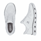Weiße Rieker Herren Sneaker Low 04355-80 mit easy Hineinschlüpf-Möglichkeit. Schuh von oben, liegend.