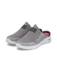 Sabots Rieker gris pour homme B7390-42 avec bande élastique. Chaussures inclinées sur le côté.