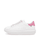 Weiße Rieker Damen Sneaker Low W1201-82 mit einer Schnürung. Schuh Außenseite.