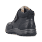 Schwarze Rieker Herren Kurzstiefel 03680-00 aus Glattleder. Schuh von hinten.