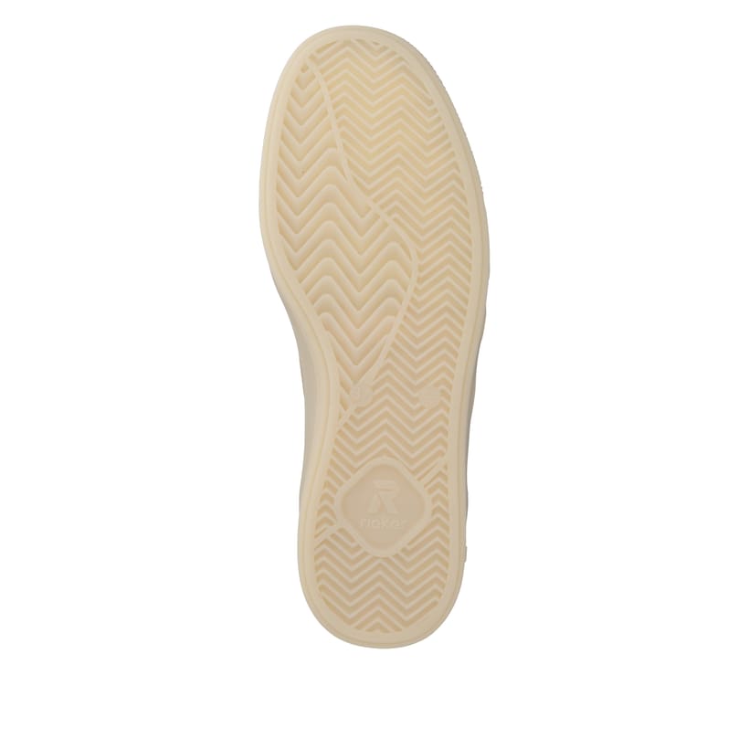 Baskets basses beiges Rieker Sport pour femmes W2200-62. Semelle extérieure de la chaussure.