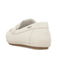 Weiße Rieker Damen Loafer 43862-80 mit einer herausnehmbaren Einlegesohle. Schuh von hinten.