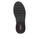 Weiße Rieker Damen Slipper N2162-80 mit Gummischnürung sowie geprägtem Logo. Schuh Außenseite gespiegelt.