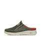 Grüne Rieker Herren Clogs B7390-54 mit einem Gummizug sowie Komfortweite G 1/2. Schuh Außenseite.