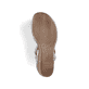 Blaue vegane Rieker Keilsandaletten 68763-10 mit trendigen Schnalle. Schuh Laufsohle.