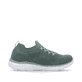 Grüne Rieker Damen Slipper M5074-52 mit einem Gummizug sowie ultraleichter Sohle. Schuh Innenseite.