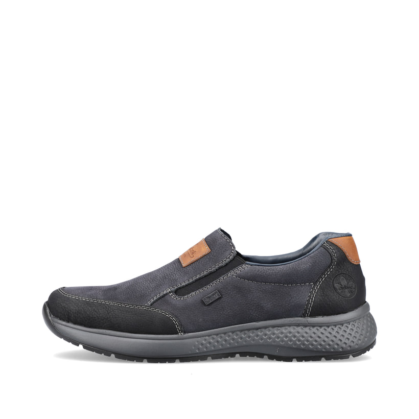 Blaugraue Rieker Herren Sneaker Low B7613-14 mit einer schockabsorbierenden Sohle. Schuh Innenseite