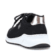 Schwarze Rieker Damen Sneaker Low M4903-01 mit Schnürung sowie der Extraweite H. Schuh von hinten.