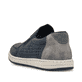 Blaue Rieker Herren Slipper 18267-15 mit einem Gummizug sowie Komfortweite G 1/2. Schuh von hinten.