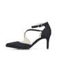 Schwarze Rieker Pumps 41153-00 mit einer griffigen Sohle. Schuh Außenseite.