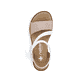 Beige Rieker Keilsandaletten V3660-60 mit trendigen Schnalle. Schuh von oben.
