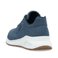 Blaue Rieker Damen Sneaker Low M4903-14 mit einer Schnürung sowie Extraweite H. Schuh von hinten.