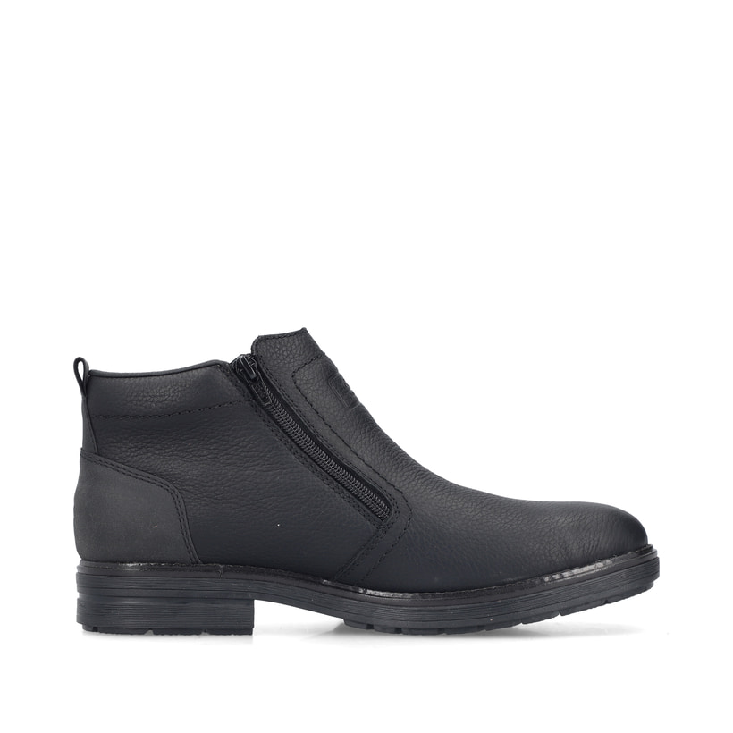 Schwarze Rieker Herren Kurzstiefel 33452-00 aus Glattleder. Schuh Innenseite.