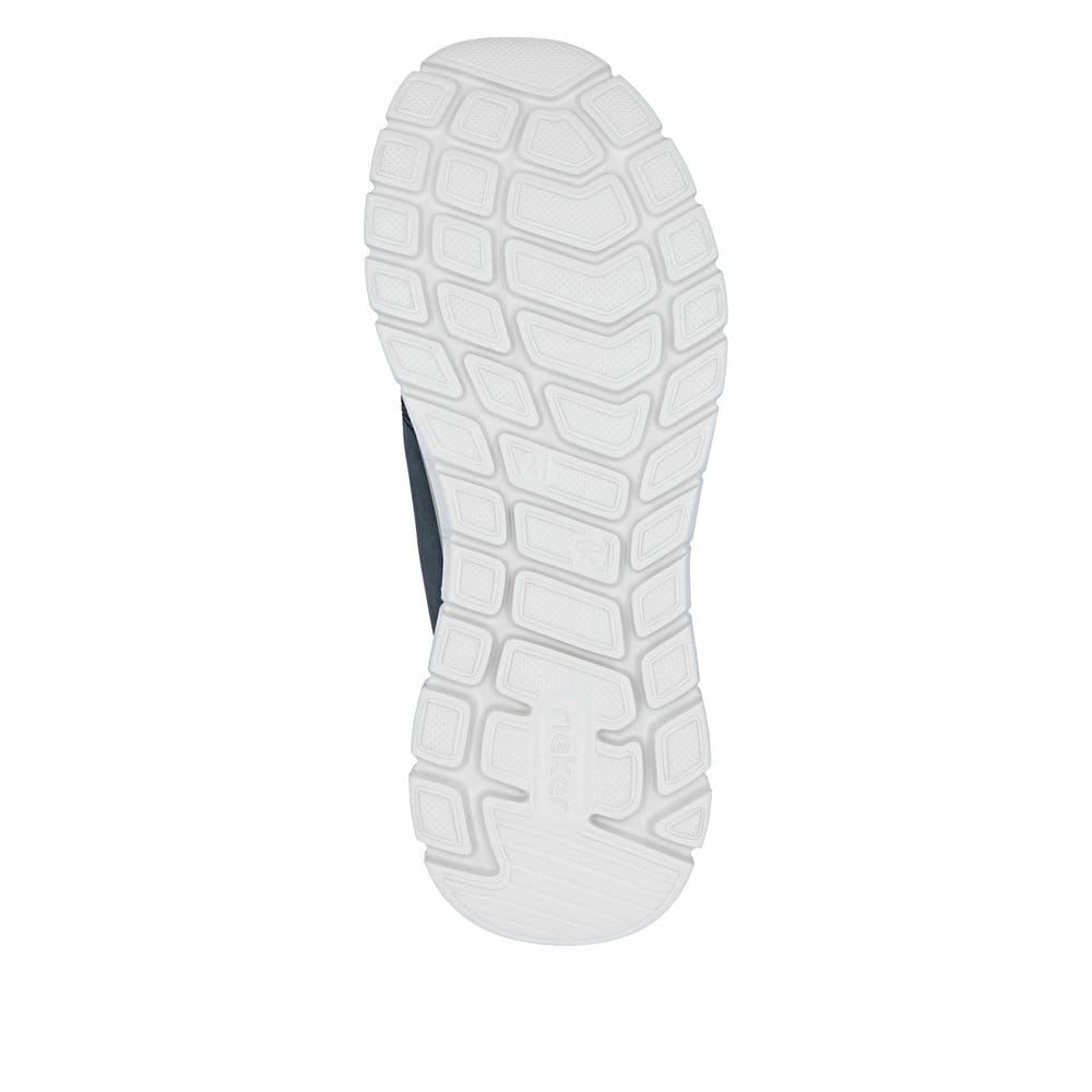 Blaue Rieker Herren Slipper B6658-14 mit Ready2GO Slip-in Feature sowie Gummizug. Schuh Laufsohle.