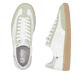 Weiße Rieker Damen Sneaker Low W2200-85 mit einer Schnürung. Schuh von oben, liegend.