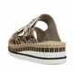 Mehrfarbige Rieker Damen Pantoletten V7955-90 aus Rauleder. Schuh von hinten.