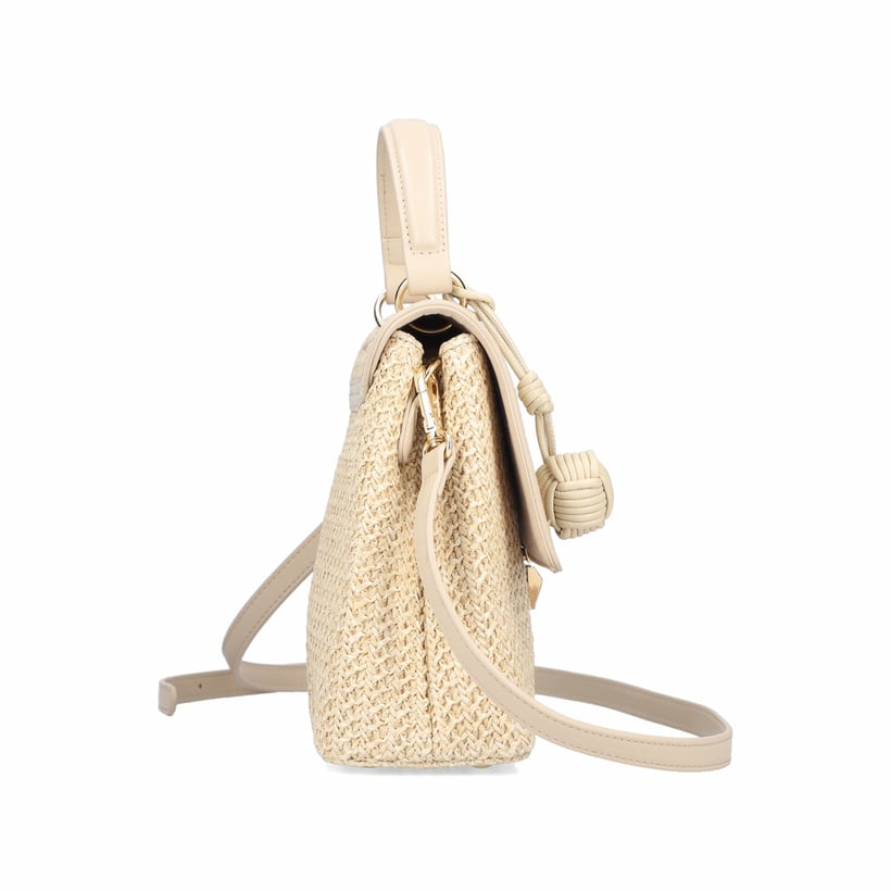 Rieker Damen Handtasche H1605-60 in Sandbeige aus Kunstleder mit Reißverschluss. Handtasche getragen.