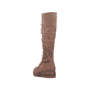 Dunkelbraune Rieker Damen Hochschaftstiefel 94732-25 mit einem Reißverschluss. Schuh von hinten.
