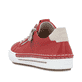 Rote Rieker Damen Slipper L7250-34 mit einem Reißverschluss. Schuh von hinten.