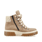 Braunbeige Rieker Damen Schnürstiefel X8647-64 mit Schnürung und Reißverschluss. Schuh Innenseite