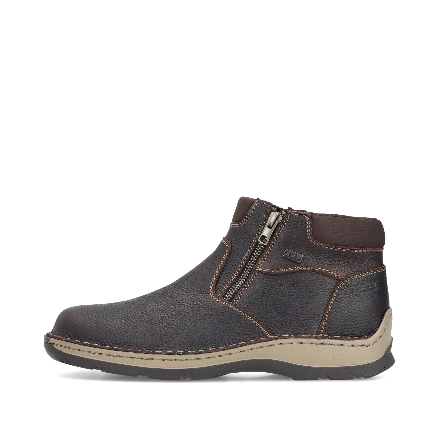 Braune Rieker Herren Kurzstiefel 05362-25 aus Glattleder. Schuh Außenseite.