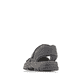 Schwarze Rieker Herren Trekkingsandalen 25051-01 mit einem Klettverschluss. Schuh von hinten.