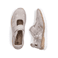 Mehrfarbige Rieker Ballerinas N4258-90 mit einem Klettverschluss. Schuh von oben, liegend.