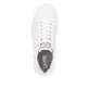 Weiße Rieker Herren Sneaker Low U1100-80 mit Schnürung sowie flexibler Sohle. Schuh von oben.