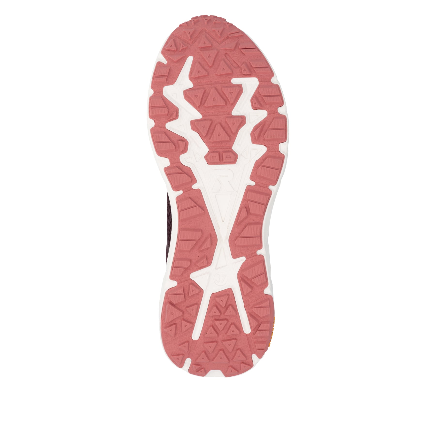 Rote Rieker Sport Damen Sneaker Low W4502-30. Schuh Laufsohle.