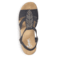 Tiefschwarze Rieker Keilsandaletten V02C1-00 mit einem Elastikeinsatz. Schuh von oben.