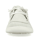 Mintgrüne vegane Rieker Damen Slipper 44000-52 mit einer Gummischnürung. Schuh von vorne.