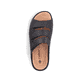 Schwarzgraue Rieker Herren Pantoletten 25569-00 mit einem Klettverschluss. Schuh von oben.