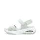 Grüne vegane Rieker Damen Trekkingsandalen W3152-52 mit einem Klettverschluss. Schuh Außenseite.