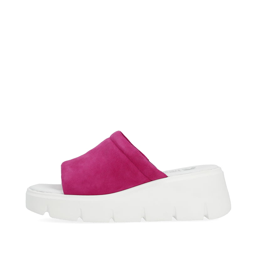Rosane Rieker Damen Pantoletten W1551-31 mit flexibler und ultra leichter Sohle. Schuh Außenseite.